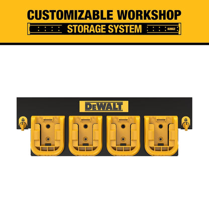 DEWALT - Organizador de batería con capacidad para hasta 4 baterías, riel de montaje, sistema de almacenamiento de taller compatible (DWST82819)