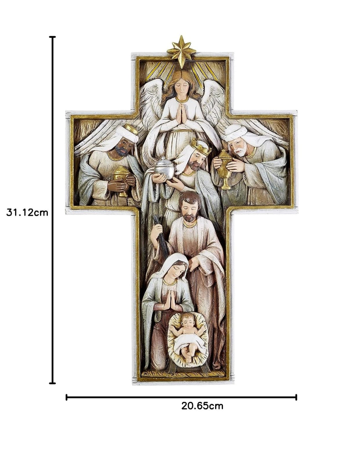 Avalon Gallery Nativity Holy Family - Cruz de pared de 12 pulgadas