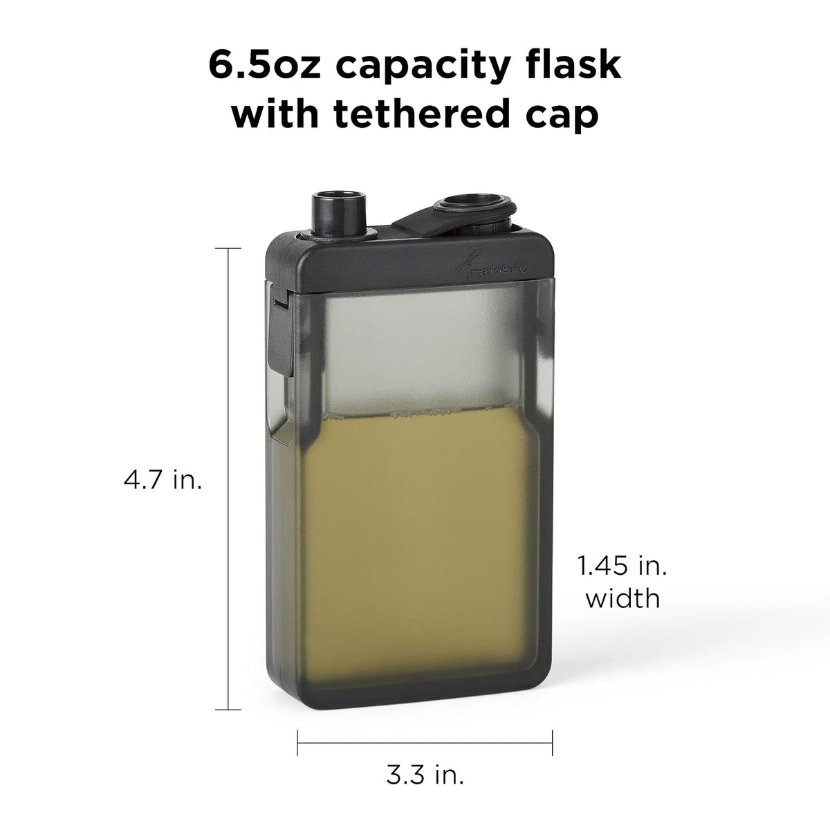 Frasco discreto a prueba de fugas de conejo – Recipiente de alcohol Tritan inastillable con boca ancha y tapa atada – Frasco de viaje portátil sin BPA para conciertos y festivales