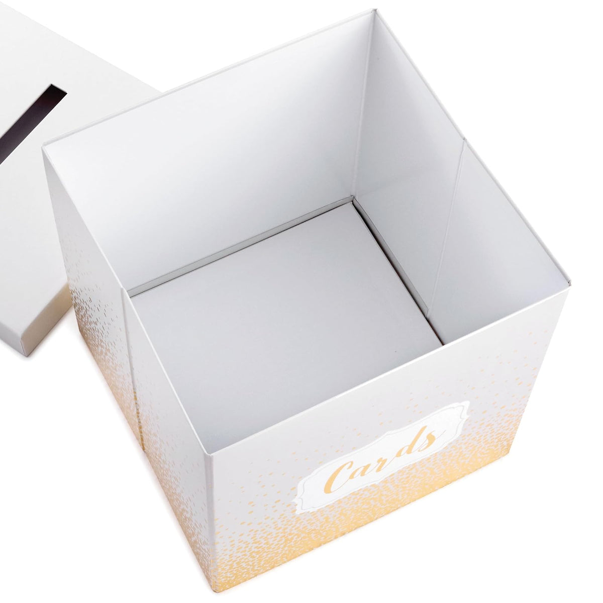 Hallmark - Elegante caja de recepción de tarjetas de 10 pulgadas (perlas y puntos dorados) para bodas, graduaciones, jubilaciones, cumpleaños, casas abiertas, aniversarios