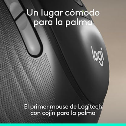 Logitech Signature Comfort Plus M850 L, Mouse inalámbrico, Bluetooth con Almohadilla para la Palma, clics discretos, autonomía de 24 Meses, Botones Personalizables, Windows, Mac y iPad - Negro