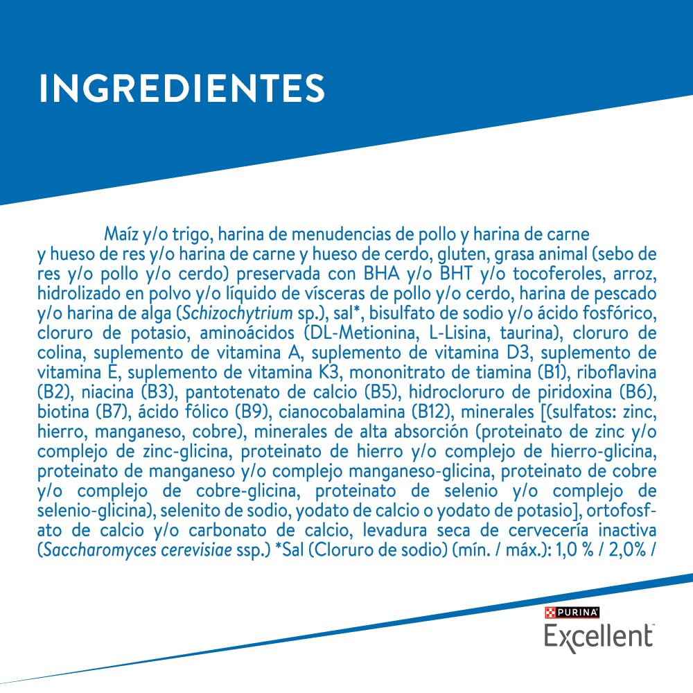 Purina Excellent Alimento para Gatos Adulto Pollo y Arroz 3 Kg