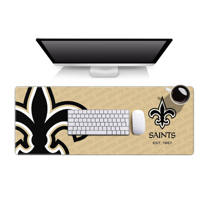 YouTheFan Tapete para Escritorio NFL con Logo de tu Equipo - 30.5 x 80 cm - New Orleans Saints