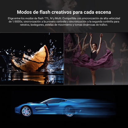 NEEWER Z2PRO-C 2,4G TTL Flash Speedlite de Cabeza Redonda Compatible con Canon, 76W 1/8000s HSS Luz para Fotografía de Cámara con Interfaz de Usuario Mejorada 2 Lámpara Modelado, TTL/M TCM Interruptor