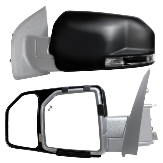 K SOURCE Snap & Zap 81850 Espejo de remolque de ajuste personalizado para F150 2015-2020, patentado
