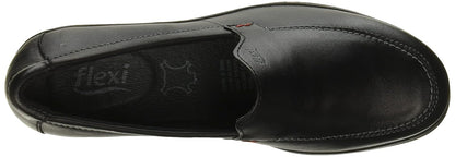 Flexi Mocasin para Mujer con Tacón Corrido de Piel Color Arena, Cómodo y Elegante 104806