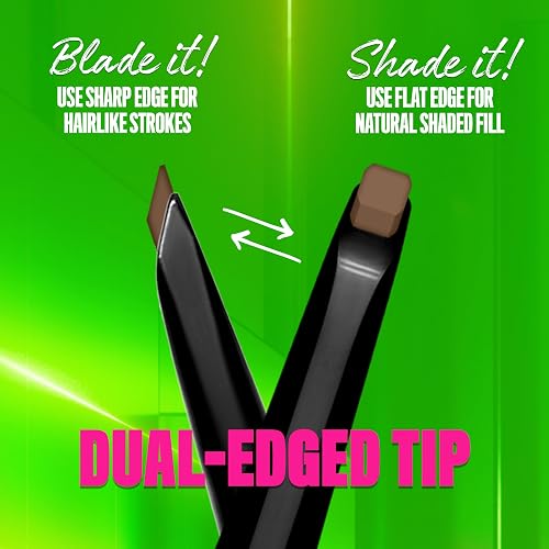 NYX Professional Makeup Blade Shade Brow Pencil Tono Ash Brown (gris obscuro), 0.06gr - Lápiz de ceja de dos puntas, resistente a desvanecimientos y transferencias, dura hasta 16H, fórmula vegana