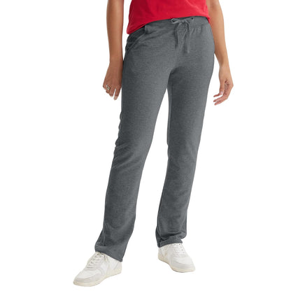 Hanes French Terry Pantalón Deportivo Mujer - Gris Carbón jaspeado - CH