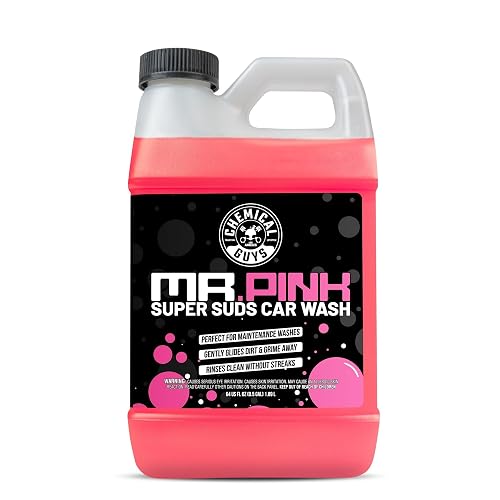 Chemical Guys Mr. Pink Jabón espumoso para lavar automóviles (Para cañones de espuma, pistolas de espuma o cubos de lavado) Seguro para automóviles, camiones y más, 1,89 L, aroma de caramelo