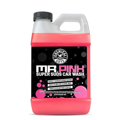 Chemical Guys Mr. Pink Jabón espumoso para lavar automóviles (Para cañones de espuma, pistolas de espuma o cubos de lavado) Seguro para automóviles, camiones y más, 1,89 L, aroma de caramelo