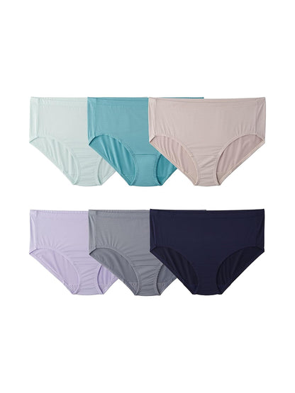 Fruit of the Loom Calzones Transpirables para Mujer Paquete de 6 - Rayas refrescantes, talla grande, paquete de 6 unidades, los colores pueden variar - 13
