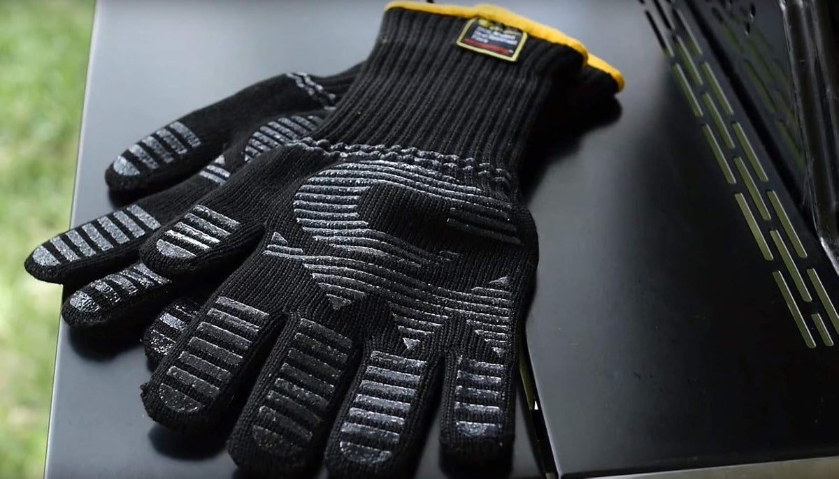 Guantes resistentes al calor de °C a la parrilla para chimenea, accesorios de barbacoa para cocina, guantes de barbacoa, guantes de horno, 1 par, fibra térmica Dupont Nomex está fabricado en Estados Unidos