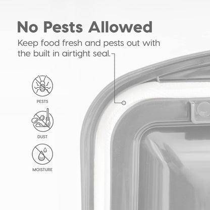 IRIS USA Contenedor para Alimento de Perro, Hasta 10 lb, Transparente/Gris | Libre de BPA, sello hermético, ideal para comida de gatos, semillas de aves, alimento de pollo, juguetes, premios y pellets