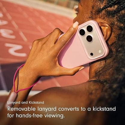 Beats - Funda en Modo Horizontal con MagSafe de Beats para el iPhone 17 Pro con Control de la Cámara, Soporte y Correa, Acabado Mate con Forro de Microfibra – Rosa Mineral