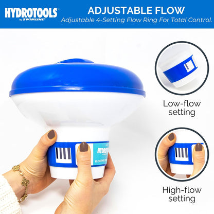 Swimline HYDROTOOLS by SWIMLINE 8720 Dispensador de Productos químicos para Piscina y SPA de Gran Capacidad, Compatible con bromo y Cloro soporta tabletas de 1 a 3 Pulgadas, Anillo de Control