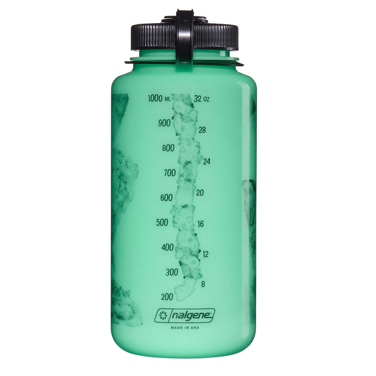 Nalgene Sustain Tritan - Botella de Agua sin BPA Hecha con Material derivado de 50% residuos de plástico (utilizando Balance de Masa Certificado ISCC), 32 onzas, Boca Ancha, Cristales GLO Wyld