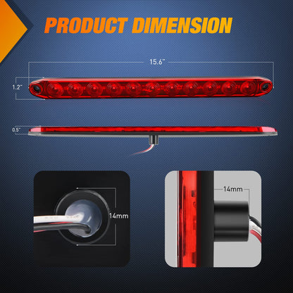 Nilight TR-155 Kit de Luces LED para Remolque, Parada Cuadrada, Ámbar/Rojo, Tercera Barra de Identificación de Freno, 12 V, para Barco/Caravana/Camión