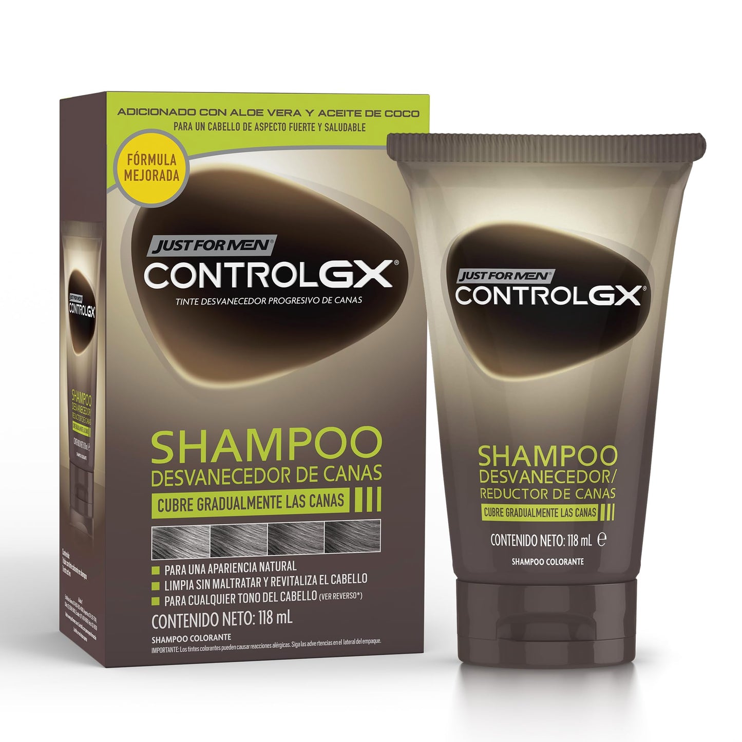 Just for Men Control Gx Shampoo Desvanecedor Progresivo De Canas, 118ml