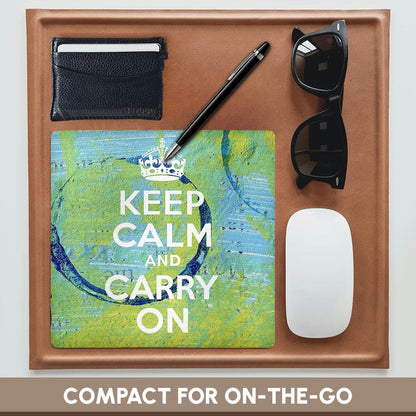 3dRose 8 x 8 x 0.25 Inches Mouse Pad, Keep Calm Mixed Media Digital Art by Angel and Spot (mp_7628_1)