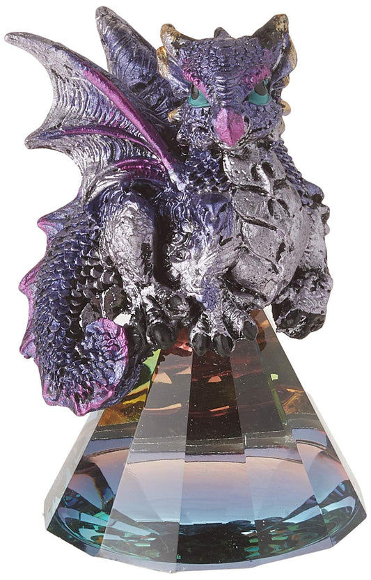 StealStreet 71698 Figura Decorativa de dragón púrpura sobre Cristal pirámide de 3,5 Pulgadas