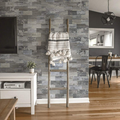 Art3d Paquete de 10 azulejos para despegar y pegar, 13.5 x 11.4 x 0.2 pulgadas. Azulejo de madera envejecida para cocina, baño, chimenea