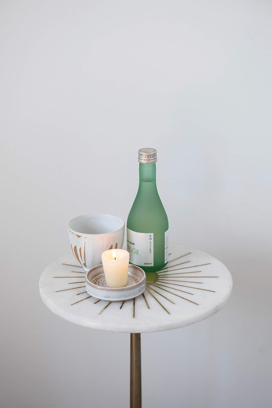 Creative Co-op Mesa de mármol y Metal con Base de Pedestal de 30,5 cm R