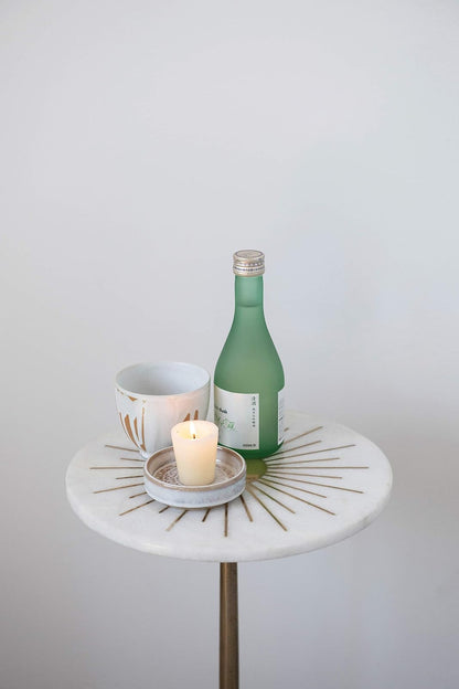 Creative Co-op Mesa de mármol y Metal con Base de Pedestal de 30,5 cm R