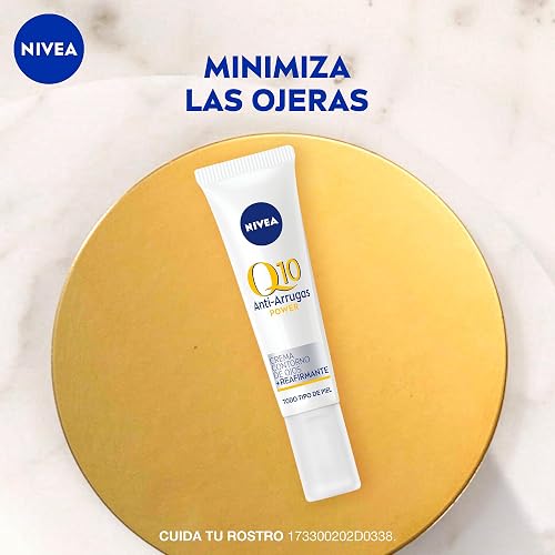 NIVEA Crema Reafirmante para el Contorno de Ojos Q10 (15 ml) - Tratamiento Antiarrugas, Estimula la Generación de Colágeno y Reduce las Líneas de Expresión - Ideal para Todo Tipo de Piel