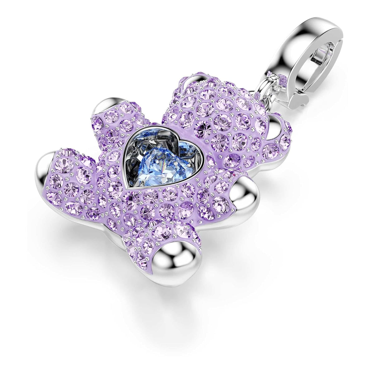 Abalorio de Swarovski Idyllia, mezcla de cortes, peluche, morado, baño de rodio