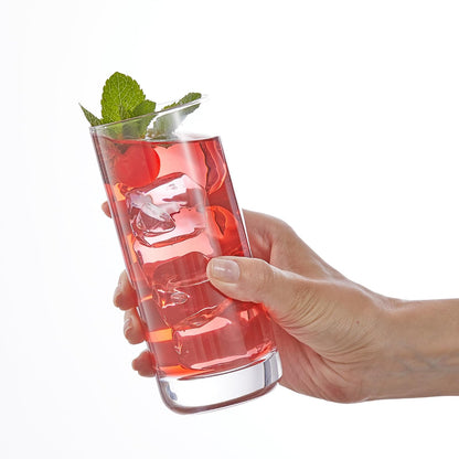 JoyJolt Faye - anteojos de bola de 13 onzas, juego de 6 piezas de vidrio alto Vasos de vidrio sin plomo. Juego de vasos de agua, tazas de vidrio Mojito, vidrio de bar Tom Collins y vaso de cóctel
