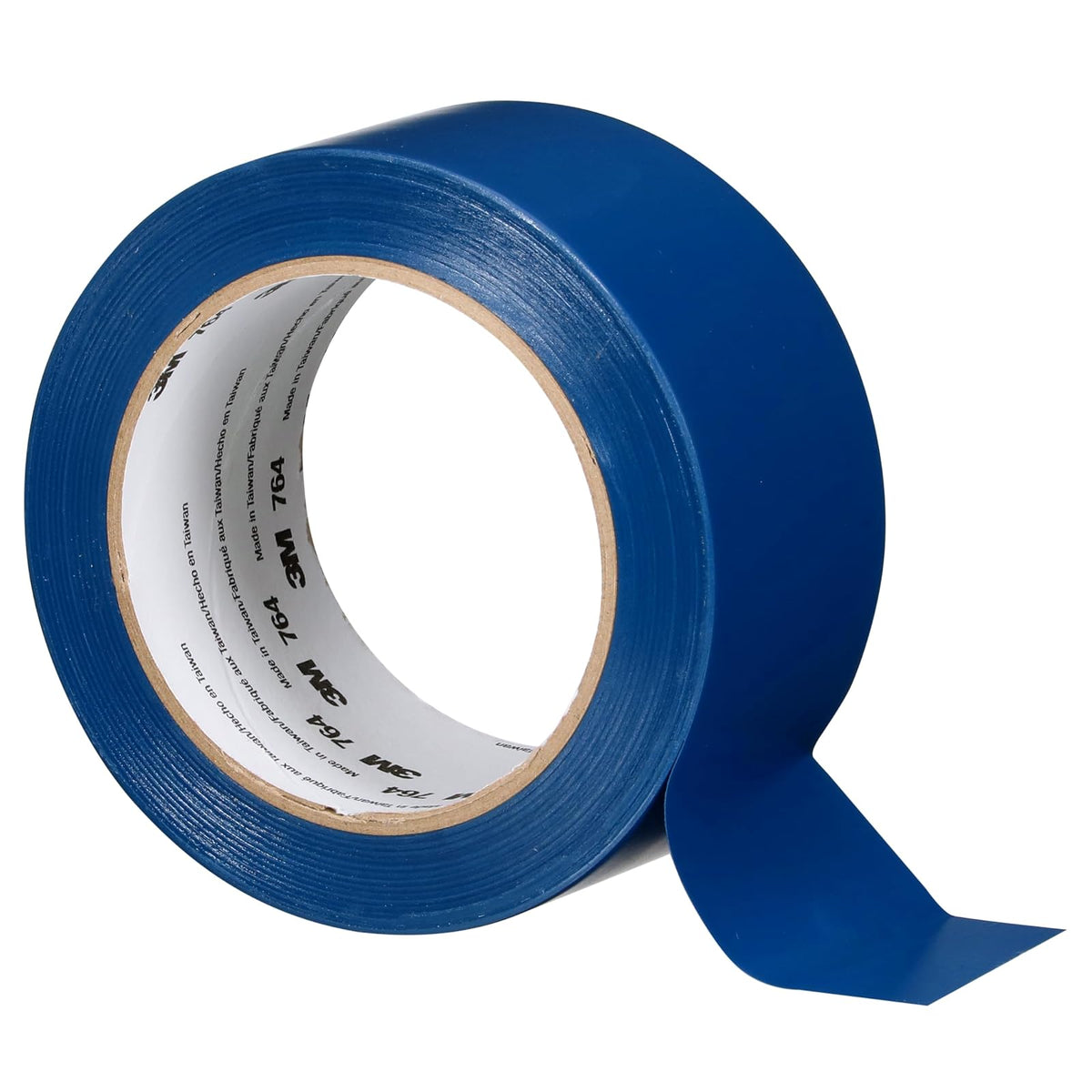 3M Cinta de Vinilo 764 para Marcaje de Piso, Uso Industrial - Azul - 2 in x 36 yd
