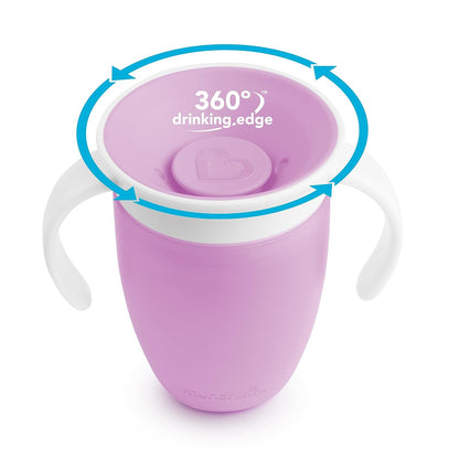 Munchkin Miracle 360 - Taza de entrenamiento, color verde y azul, Rosado/Púrpura
