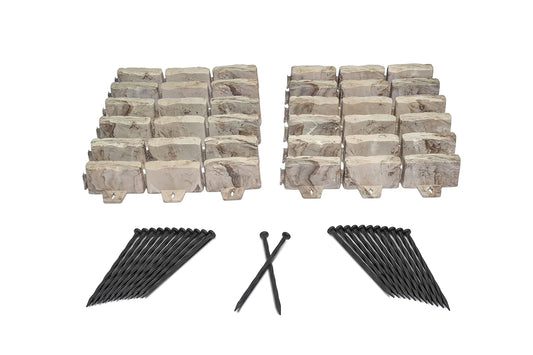 EasyFlex - Borde de Paisaje sin excavación con Puntas de Anclaje, Borde Decorativo de jardín de 2.7 Pulgadas de Alto, Kit de 15 pies, Color café