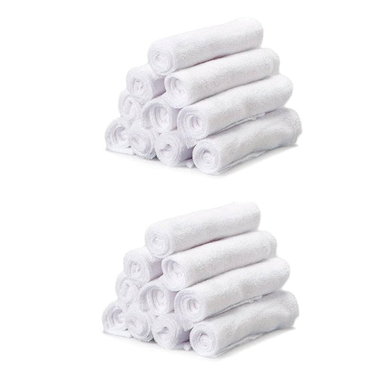 Spasilk - Juego de Toallas para niños y niñas recién Nacidos, Juego de Toallas de Rizo Suave, Paquete de 20, Color Blanco