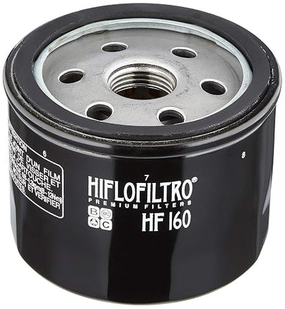 Hiflofiltro HF160 Filtro de Aceite Estándar de Alta Calidad para Motocicletas, Negro, Individual