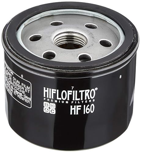 Hiflofiltro HF160 Filtro de Aceite Estándar de Alta Calidad para Motocicletas, Negro, Individual