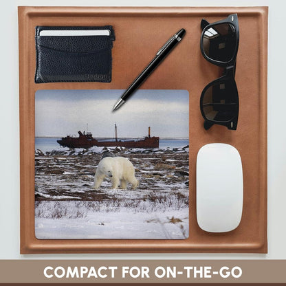 3dRose Polar Bear, Ursus Maritimus, Hudson Bay Canada - Alfombrilla de mouse, 8 por 8" (mp_37669_1)
