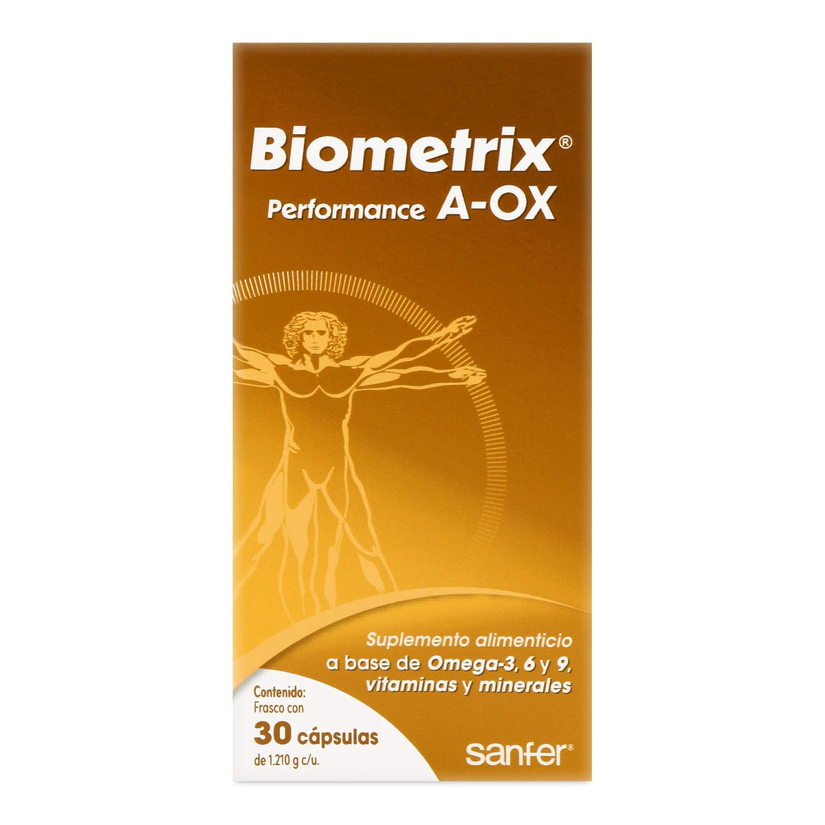 Biometrix A-OX | Zinc Magnesio Selenio | Magensio | Antioxidantes | Suplemento con Omega-3 6 9 | Vitaminas E C A | 30 Cápsulas