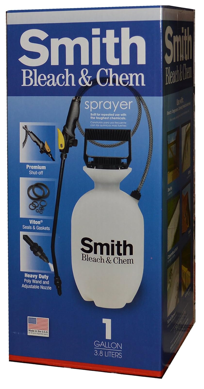 Smith 190285 1-Gallon Bleach and Chemical Sprayer for Lawns and Gardens or Cleaning Decks, Siding, and Concrete