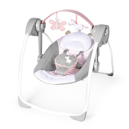 Ingenuity Comfort 2 Go Columpio Portátil para Bebé, Cuddle Lamb - Flora
