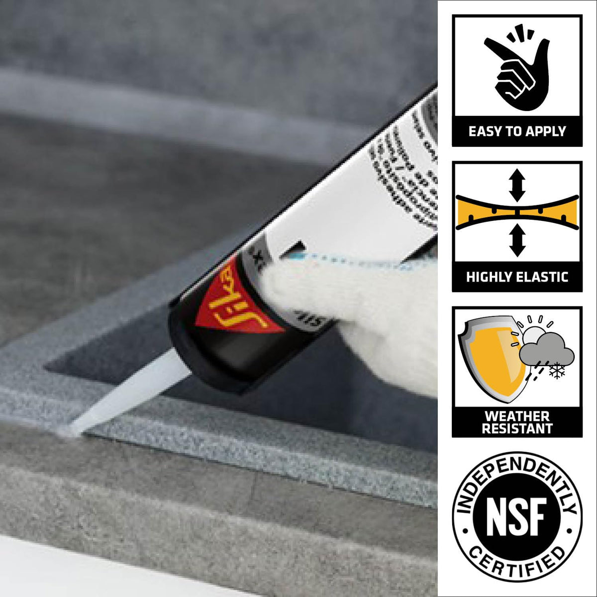 Sika Sikaflex‑221 Blanco | Adhesivo sellador multiusos de poliuretano, secado rápido, resistente al agua | Cartucho 10.1 oz