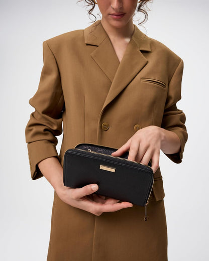 ALDO Billetera Ligosullo para Mujeres, Negro, Material Sintético, 4 Compartimentos, Compacto