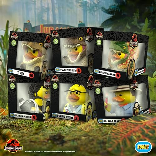 TUBBZ Boxed Edition: Jurassic World Rebirth - Figura de Vinilo de Goma | Producto oficial - Figura de vinilo en caja, depredador jurásico, regalo de ventilador, decoración de exhibición y pato Jeep