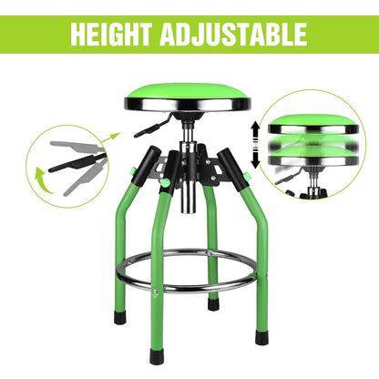 WORKPRO - Taburete de Bar de cochera, Taburete hidráulico Ajustable de Alta Resistencia, 29 a 33 86 Pulgadas, Capacidad de 350 Libras, Verde