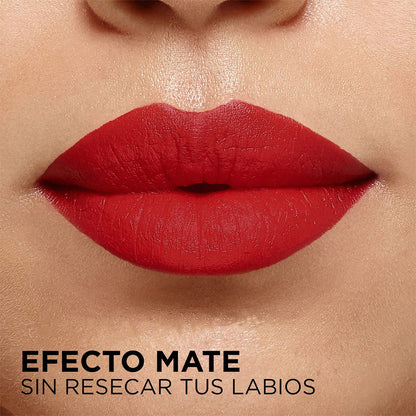 L'Oréal Paris Labial en Barra Mate con Ácido Hialurónico, Color Riche Intense Volume Matte |346 LE ROUGE DETERMINATION, 1.8g