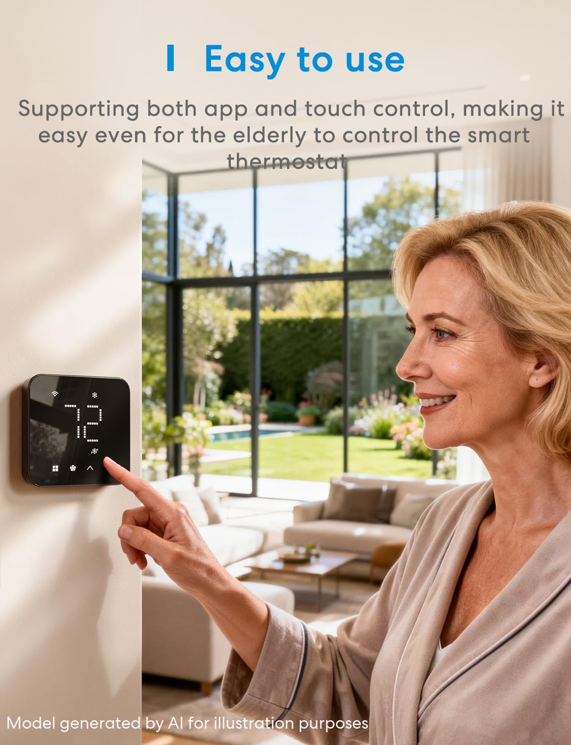 Termostato Inteligente meross para el hogar, termostato WiFi Funciona con Materia, Alexa, Apple Home, Google Assistant, App & Voice Control, programación de 7 x 24 Horas, Ahorro de energía, Requiere