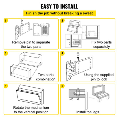 VEVOR Kit de Accesorios de Murphy Cama de Montaje Horizontal para Pared, Mecanismo de Muelles Resistente, Bricolaje para Tamaño Queen Individual, Blanco, 38 * 28.5 * 6