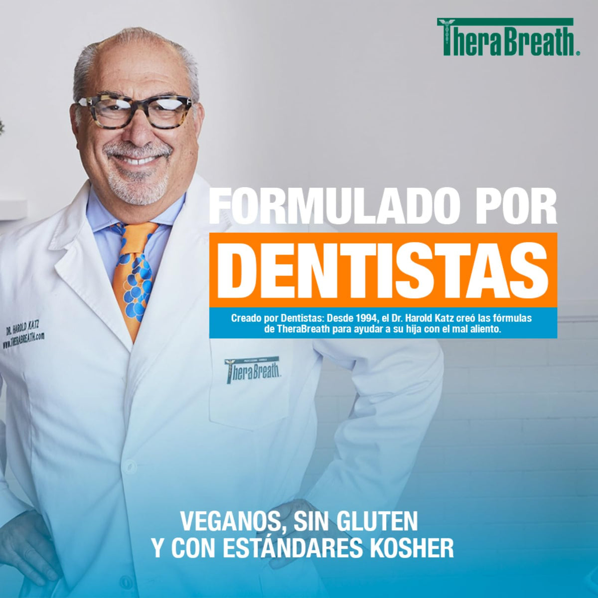 TheraBreath Enjuague Bucal - Sabor Menta Fresca, 473 ml, Combate El Mal Aliento Hasta Por 12 Horas, Sin Alcohol, Sin Ardor y Sin Colorantes Artificiales, Creado Por Dentistas.