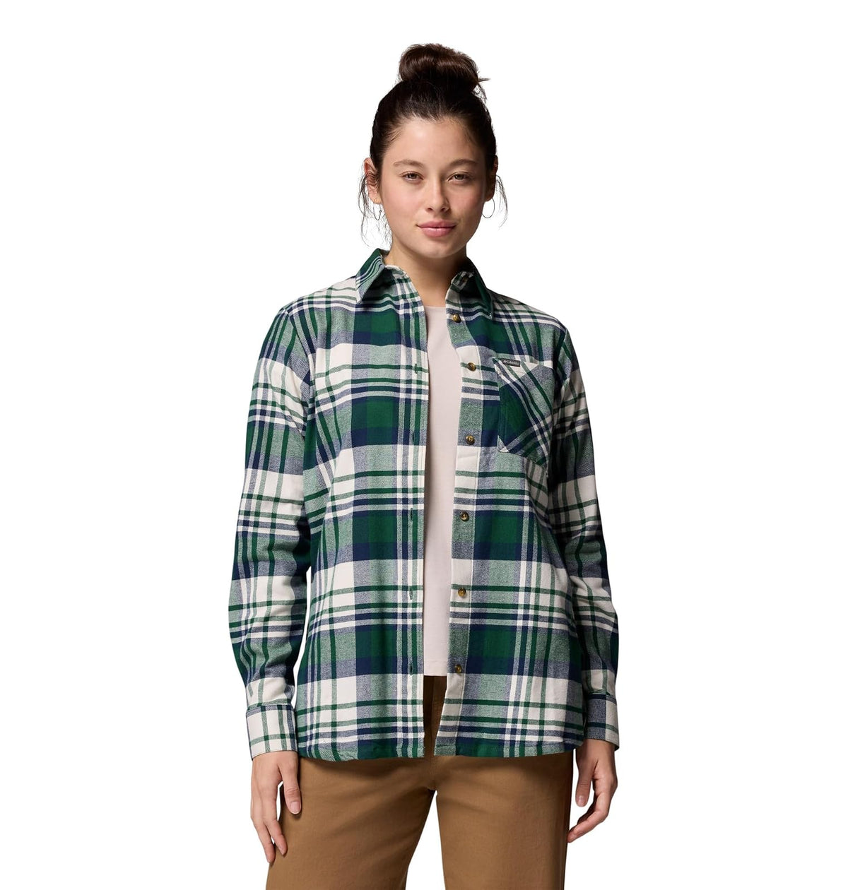 Columbia Calico Basin - Camisa de Manga Larga de Franela para Mujer
