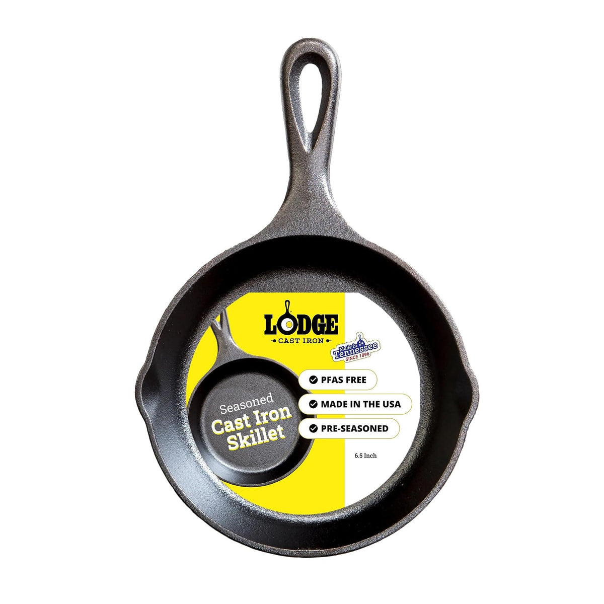Lodge Sartén de Hierro Precurada, Lista para Usar - 6.5 Inch - Negro - Sartén